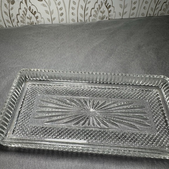 Mid century cut glass crystal 7x 3.5" Butter or candy relish tray - Picture 2 of 3